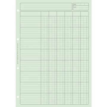 BLOC AUDIT VERT  : 6 colonnes avec en-tête 2663 - Feuille de travail ELVE