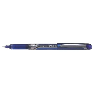 Stylo à capuchon roller à encre infalsifiable - Bleu : PILOT Hi-Tecpoint V7 Grip Visuel