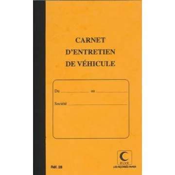 Carnet d'entretien des Véhicules de transports de marchandises ELVE 28