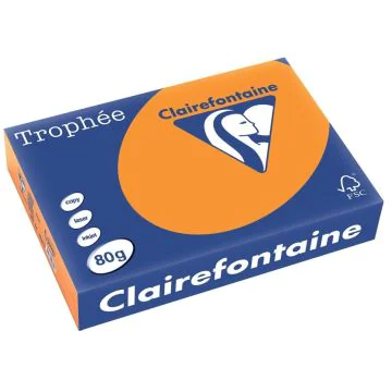 Ramette de papier de 500 feuilles A3 - Orange fluo : CLAIREFONTAINE Trophée Visuel