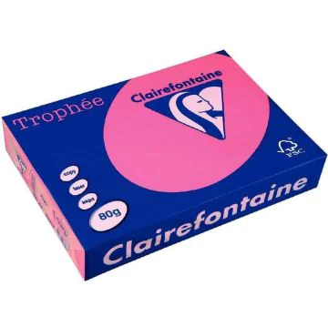 Ramette de papier de 500 feuilles A3 - Rose fluo : CLAIREFONTAINE Trophée Visuel