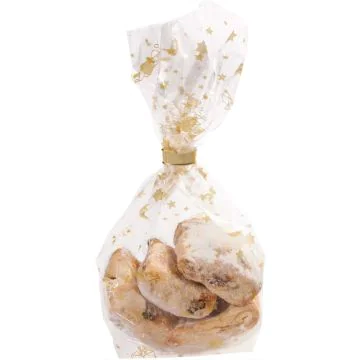 Sachet de Noël transparent avec fond - 145 x 235 mm : FOLIA Lot de 10 Exemple