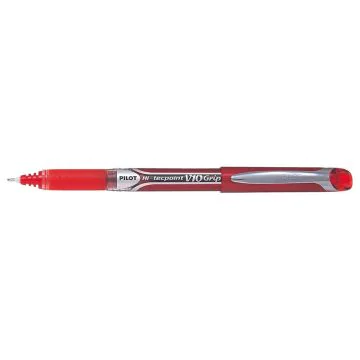 Stylo roller à encre infalsifiable - Rouge : PILOT Hi-Tecpoint V10 Grip Visuel