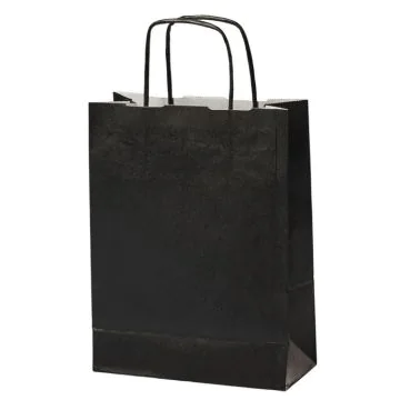 Sac en papier avec anse - 180 x 80 x 240 mm - Noir MAIL-MEDIA Lot de 300 visuel