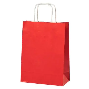Sac en papier avec anse - 180 x 80 x 240 mm - Rouge MAIL-MEDIA Lot de 300 visuel