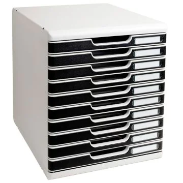EXACOMPTA : Module de rangement 10 tiroirs A4 Modulo - Gris/noir
