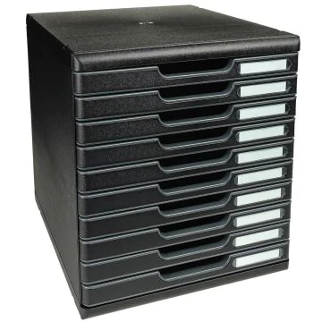 Module de rangement 10 tiroirs fermés - Modulo ECOBlack - Noir : EXACOMPTA image