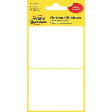 AVERY Etiquettes adhésives - 77 x 59 mm - Blanc