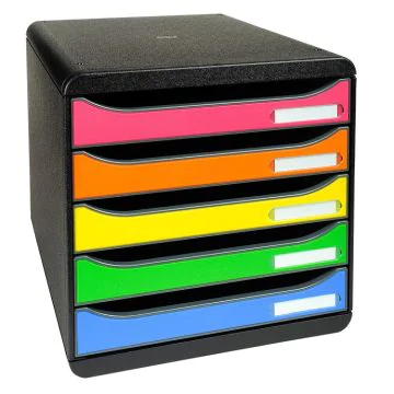 Boite de rangement 5 tiroirs Noir/Arlequin 309798D EXACOMPTA 