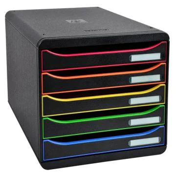 Module de rangement 5 tiroirs - Big Box Plus - Noir/Arlequin EXACOMPTA Black Office Image