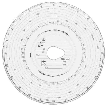Photo Disques à diagramme pour Tachygraphe - 180 km/h automatique RNK VERLAG Lot de 100