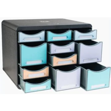 Module de rangement 11 tiroirs - Big Box Multi - Noir/Arlequin : EXACOMPTA Black Office image