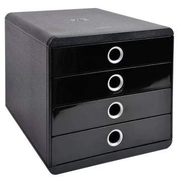 Caisson à 4 tiroirs - Pop Box - Noir/Argent EXACOMPTA Iderama Image