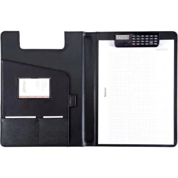 Photo Serviette-écritoire avec calculatrice en simili-cuir BRESCIA : ALASSIO