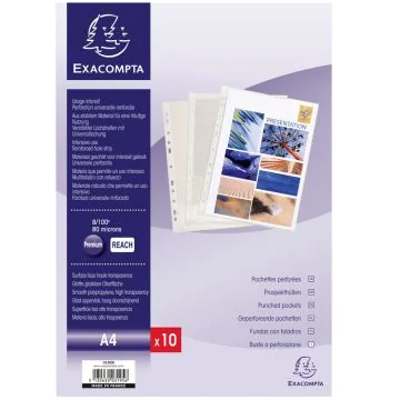 3195E Pochettes perforées Exacompta A4 vertical