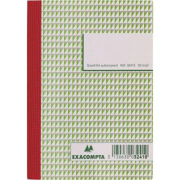 Lot de 10 manifolds 3241E : Quadrillés - Carnet Autocopiants Tripli - 148 x 105 mm