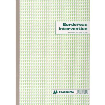 BORDEREAU D'INTERVENTION  : Carnet autocopiant Dupli - 210 x  297 mm 3302E
