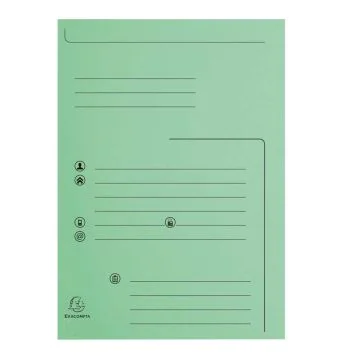 Lot de 25 Chemises rigides imprimées - Vert EXACOMPTA Super 210 Contact