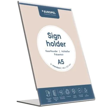 Présentoir de table incliné - Portrait - A5 : EUROPEL image