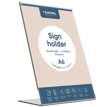 Présentoir de table incliné - Portrait - A6 : EUROPEL image