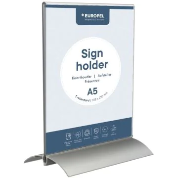Présentoir de table avec socle en aluminium - A5 : EUROPEL image