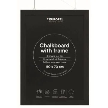 Ardoise avec cadre en bois - Noir - 500 x 700 mm : EUROPEL image