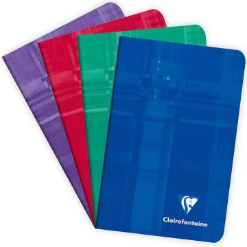 CLAIREFONTAINE Carnet piqûre 48 pages - 75 x 120 mm Assortiment 3582C