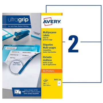 Étiquettes adhésives ProNature - 210 x 148 mm : AVERY Lot de 200 Visuel