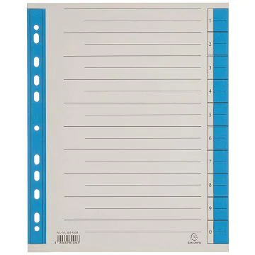 Intercalaires en carton micro perforés - 234 x 297 mm - Bleu : Exacompta Lot de 100 Image
