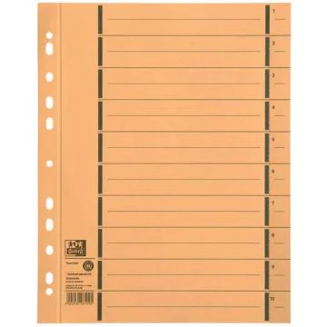 Photo OXFORD : Lot de 100 intercalaires en carton - 240 x 300 mm - Jaune 400004666 