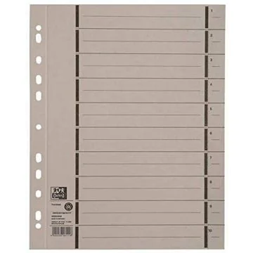 Photo OXFORD : Lot de 100 intercalaires en carton - 240 x 300 mm - Gris 400004668