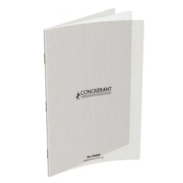 Cahier 96 pages Petits carreaux - 21 x 29,7 cm - Polypro Incolore CONQUERANT