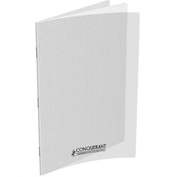 Cahier 96 pages Petits carreaux - 240 x 320 mm - Polypro Incolore CONQUERANT