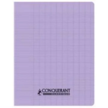 Cahier d'écolier 170 x 220 mm Grands carreaux 96 pages - Polypro Lilas pastel CONQUERANT