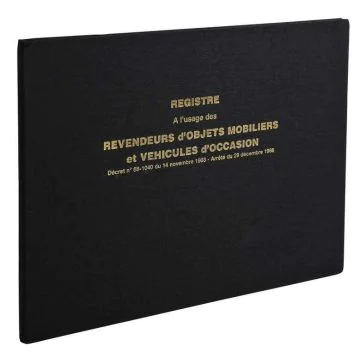 Livre de Police Automobile - Garage et vendeur de véhicules d'occasion