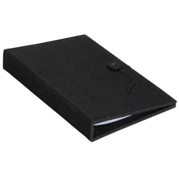 Protège-menus A5 en lin - Noir - 6 inserts : EUROPEL image