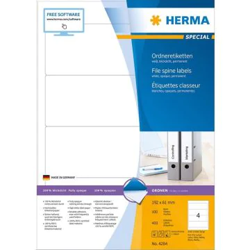 Etiquettes pour dos de classeur - 61 x 192 mm - Blanc : HERMA 4284 utilisation