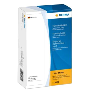 4322 HERMA : Etiquettes d'affranchissement 163 x 44 mm