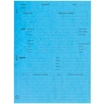 Dossier de Procédure Avocat - Chemises - Bleu EXACOMPTA modèle
