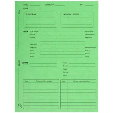 Dossier de Procédure Avocat Chemises - Vert EXACOMPTA modèle