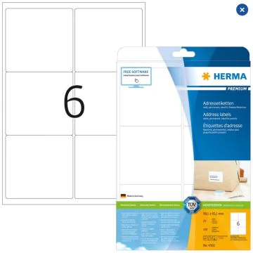 Étiquettes adhésives blanches - Multi-usages 4502  Herma 