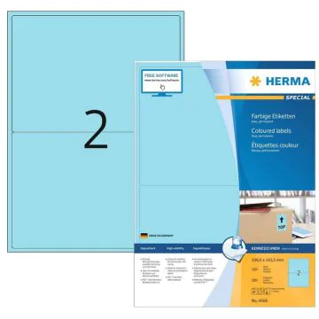 Étiquettes adhésives - 199,6 x 143,5 mm - Bleu : HERMA Lot de 200 image