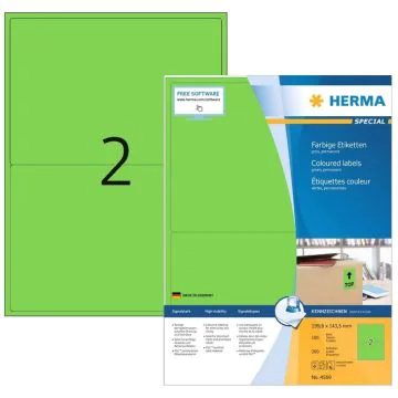 Étiquettes adhésives - 199,6 x 143,5 mm - Vert : HERMA Lot de 200 image