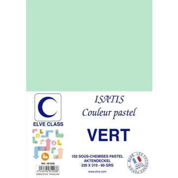 Sous-Chemise pour dossier A4 - Vert ELVE Isatis Lot de 102