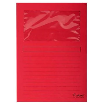 EXACOMPTA  50105E : Chemises à fenêtre Forever - Rouge (Papier recyclé)