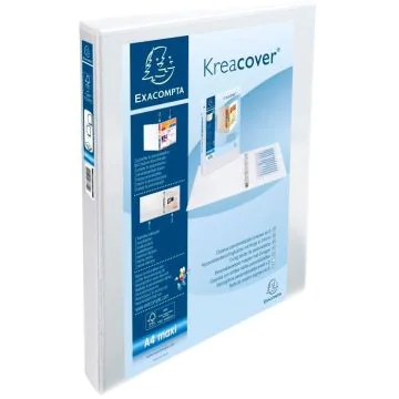 Classeur personnalisable 2 anneaux avec 2 Pochettes - Blanc -  Dos de 38 mm EXACOMPTA Image