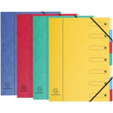 5207E EXACOMPTA  : Lot de 8 trieurs avec élastiques Assortiment photo