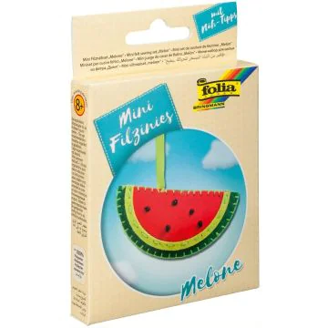Kit de couture en feutrine pour fabriquer un Porte-clé - Pastèque : FOLIA Filzinies Visuel