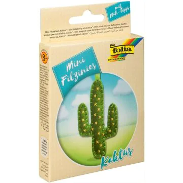 Kit de couture en feutrine pour fabriquer un Porte-clé - Cactus : FOLIA Filzinies Visuel