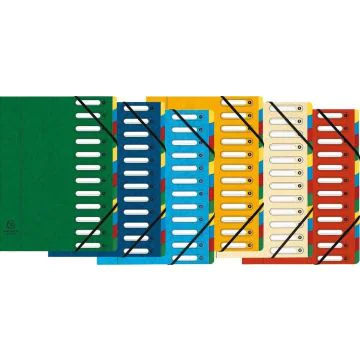 5312E EXACOMPTA  : Trieur avec élastiques  Assortiment 